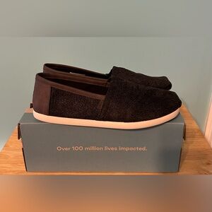 Toms Alpargata Charcoal Herringbone W/Synthetic Trim Men’s Size 8.5